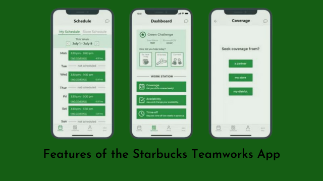 Features of the Starbucks Teamworks App