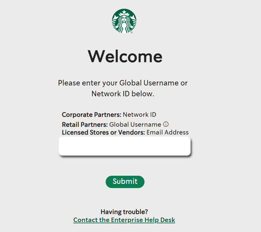 Starbucks Partner Central - Login